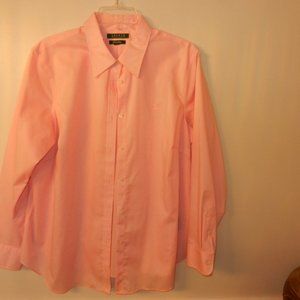 RALPH LAUREN NON IRON PINK LONG SLEEVE SHIRT